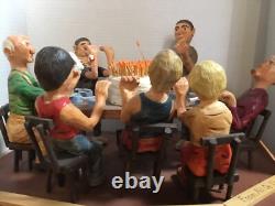 Large Wood Carved FOLK ART Sculpture Elderly Man BIRTHDAY Party Humorous