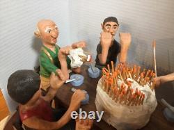 Large Wood Carved FOLK ART Sculpture Elderly Man BIRTHDAY Party Humorous