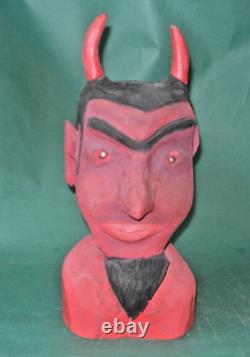 Large Wood Carving Demon Devil Fantasy Miquel Rodriquez Michael Folk Art