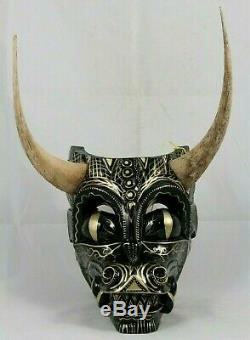 Large Wood Dragon Mask Mexican Folk Art Hand Carved/Painted Collectible Decor