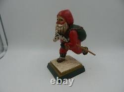 Leo Smith Wee Willie Santa Claus Carved Wood Folk Art Vintage Christmas