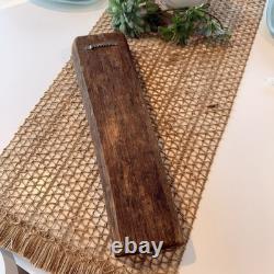 Lg Antique Folk Art Primitive Maple Sugar Candy Carved Wood HEART Mold 16x4 1/4