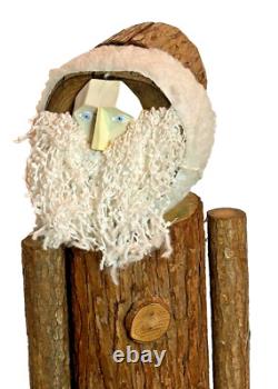 Log Carved Tree Wood Santa Claus Country Folk Art Primitive Christmas Decor 33