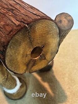 Log Carved Tree Wood Santa Claus Country Folk Art Primitive Christmas Decor 33