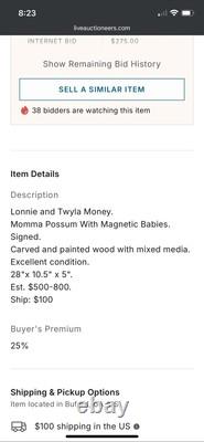 Lonnie And Twyla Money Opossum Momma And Magnetic Babies Signed