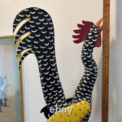 Lonnie & Twyla Money Rooster Kentucky Folk Art Sculpture Hand Carved Wood Large