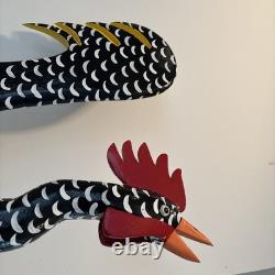 Lonnie & Twyla Money Rooster Kentucky Folk Art Sculpture Hand Carved Wood Large