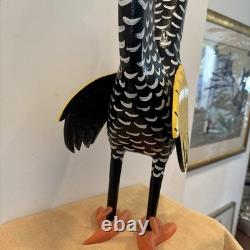 Lonnie & Twyla Money Rooster Kentucky Folk Art Sculpture Hand Carved Wood Large