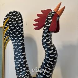 Lonnie & Twyla Money Rooster Kentucky Folk Art Sculpture Hand Carved Wood Large