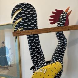 Lonnie & Twyla Money Rooster Kentucky Folk Art Sculpture Hand Carved Wood Large