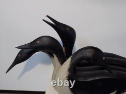 Loon Decoys/Folk Art Hand Carved and Painted Signed by Kautz decorative