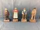Lot/4 1930s Vintage Gerald Pat Hannah Wooden Carved Handpainted Quebec Folk Art