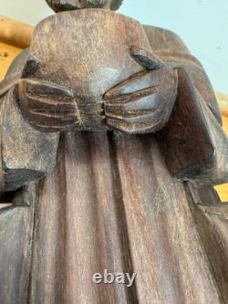 Lot Of 3 VTG Hand Carved Wooden Figures 16 Bearded Hobo Men Folk Art Decor