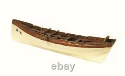 Lt 18th c American Hand Carved Sailor Made Admiral's Longboat Miniature Folk Art