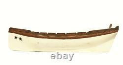 Lt 18th c American Hand Carved Sailor Made Admiral's Longboat Miniature Folk Art