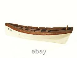 Lt 18th c American Hand Carved Sailor Made Admiral's Longboat Miniature Folk Art