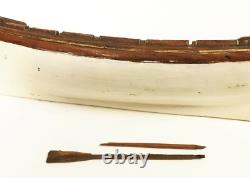 Lt 18th c American Hand Carved Sailor Made Admiral's Longboat Miniature Folk Art