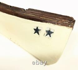 Lt 18th c American Hand Carved Sailor Made Admiral's Longboat Miniature Folk Art