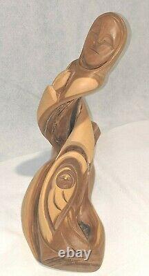 Luis Barela Folk Art Wooden Carving Mother and Child 2003