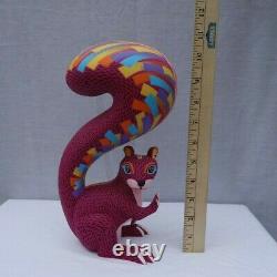 Luis Pablo Oaxacan Wood Carving Beautiful Squirrel Euc Vintage Alebrije