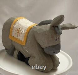 MCF Original Carvings Vintage Eddie Walker nativity scene Hand Carved Folk Art