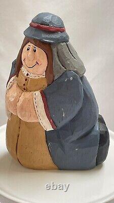 MCF Original Carvings Vintage Eddie Walker nativity scene Hand Carved Folk Art