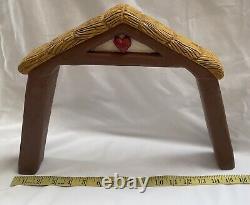 MCF Original Carvings Vintage Eddie Walker nativity scene Hand Carved Folk Art