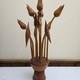 Mcm Vintage Hand Carved Wooden Tulip Flower Bouquet Sculpture Folk Art Decor