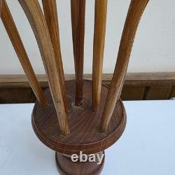 MCM vintage Hand Carved Wooden Tulip Flower Bouquet Sculpture Folk Art Decor