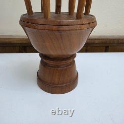 MCM vintage Hand Carved Wooden Tulip Flower Bouquet Sculpture Folk Art Decor