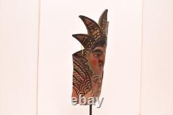 MEXICAN GUERRERO FOLK ART ANTIQUE Angel Flower Faces CARVED DANCE MASK VINTAGE