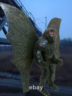 MOTHMAN -my 1 foot tall hand carved &signed wood figure