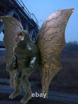 MOTHMAN -my 1 foot tall hand carved &signed wood figure