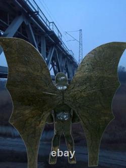 MOTHMAN -my 1 foot tall hand carved &signed wood figure
