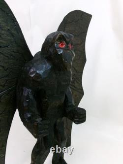 MOTHMAN -my 1 foot tall hand carved &signed wood figure