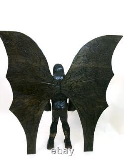 MOTHMAN -my 1 foot tall hand carved &signed wood figure