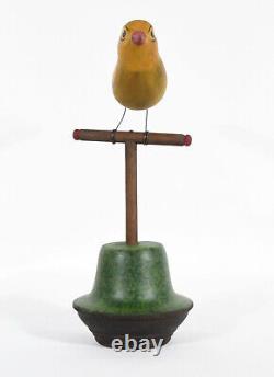 M. K. Scheel Carved Wooden Folk Art Bird 9 1/2 Tall