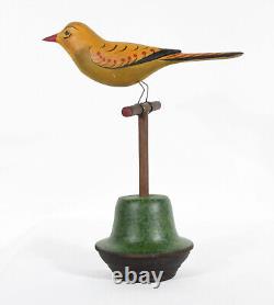 M. K. Scheel Carved Wooden Folk Art Bird 9 1/2 Tall
