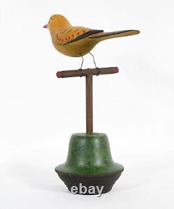M. K. Scheel Carved Wooden Folk Art Bird 9 1/2 Tall