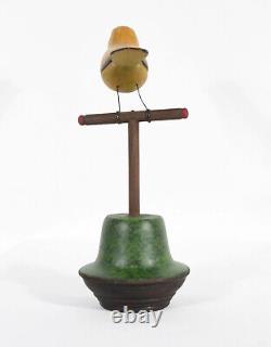 M. K. Scheel Carved Wooden Folk Art Bird 9 1/2 Tall