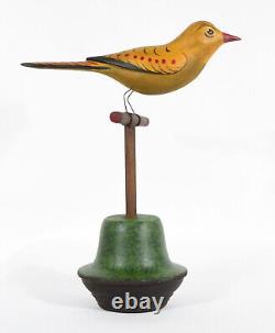 M. K. Scheel Carved Wooden Folk Art Bird 9 1/2 Tall