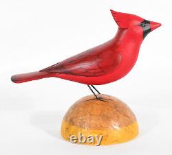 M. K. Scheel Carved Wooden Folk Art Cardinal 5 1/4 Tall