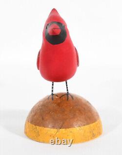 M. K. Scheel Carved Wooden Folk Art Cardinal 5 1/4 Tall