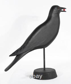 M. K. Scheel Carved Wooden Folk Art Crow 11 5/8 Tall