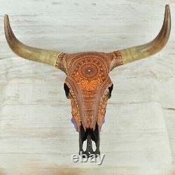 Magia Mexica A1969 Bull Head Alebrije Oaxaca Wood Carving Handcraft