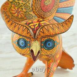 Magia Mexica A1999 Owl Alebrije Oaxaca Wood Carving Handcraft