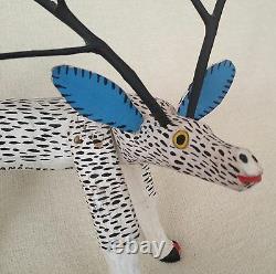 Magnificent Deer Vintage Oaxacan Alebrije Wood Carving by Jose Hernandez