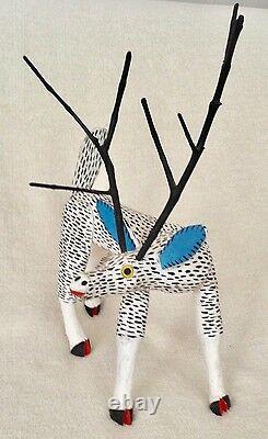 Magnificent Deer Vintage Oaxacan Alebrije Wood Carving by Jose Hernandez