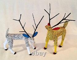 Magnificent Deer Vintage Oaxacan Alebrije Wood Carving by Jose Hernandez