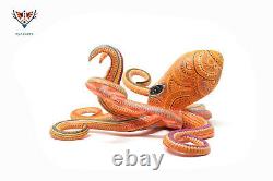 Marakame Oaxaca Alebrije Octopus Nisdo' mrax Hand painted wood carving